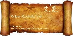 Kuba Richárd névjegykártya